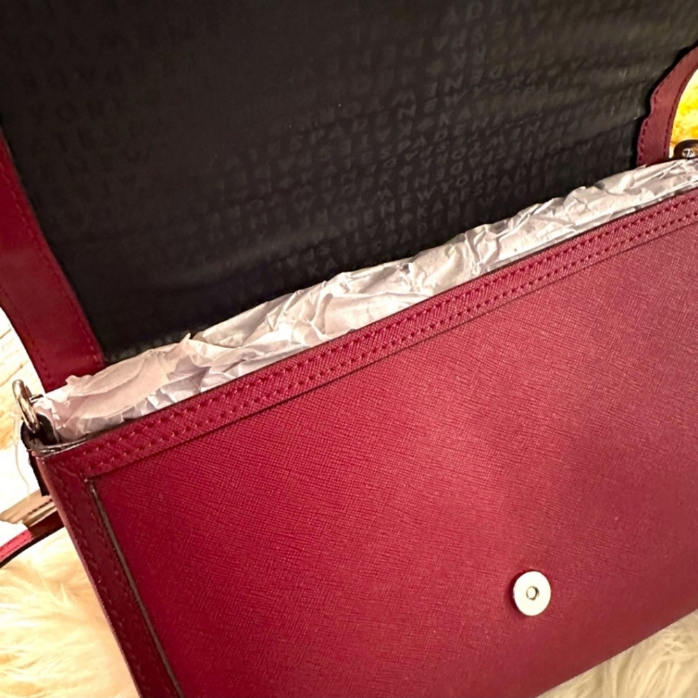 NWT Kate Spade Alek Merlot Crossbody with Bow - Picture 5 of 8